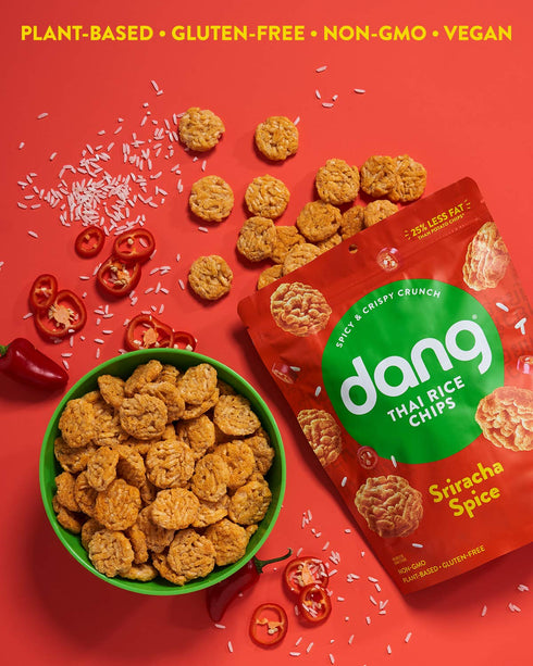 DANG (3.5 (Pack 6)) Thai Rice Chips | Sriracha Spice | Gluten Free, Soy Free & Preservative Free Rice Crisps, Healthy