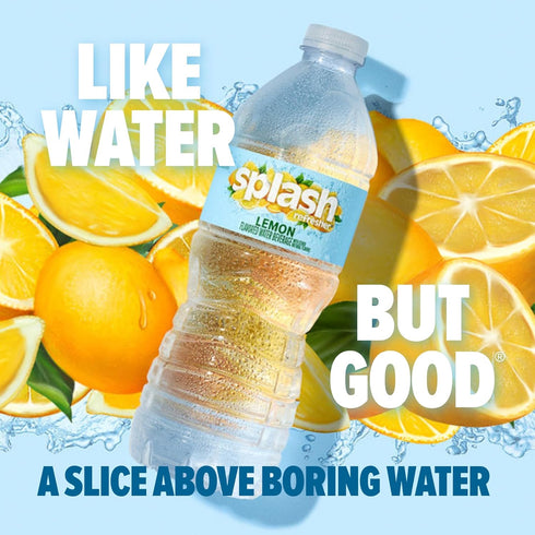 6-Pack, 16.9 Oz SPLASH REFRESHER Flavored Water Bottles, Lemon Flavor - Fl - Refreshing Flavored Bottled Water