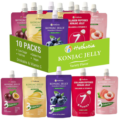 20 Packs, Hethstia Konjac Rice, Konjac Jelly, Keto, Vegan, Gluten-Free, Fat-Free, Low Calorie, Low Carb, Ready-to-Eat
