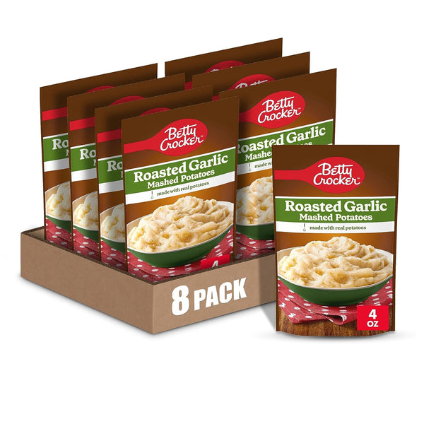 Betty Crocker Roasted Garlic Mashed Potatoes, Made with Real Potatoes, 4 oz