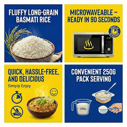 90 250g Pack (8.8 Oz (Pack 6), Falak Seasoned Rice, Long-Grain Rice, Stovetop or Microwave, Ready in Seconds, per