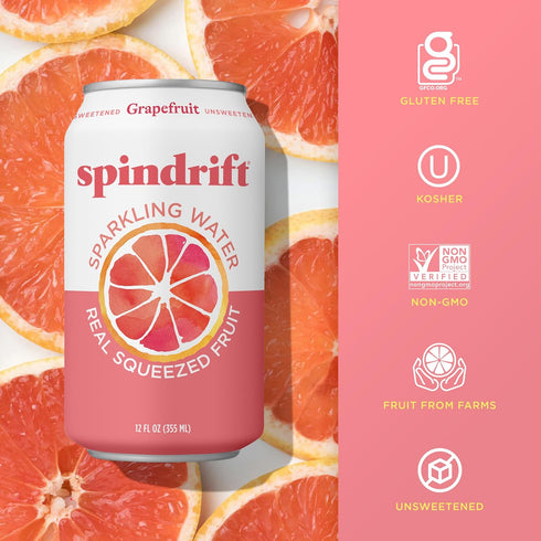 12 Oz (Pack 8) Spindrift Grapefruit Sparkling Water, Fl