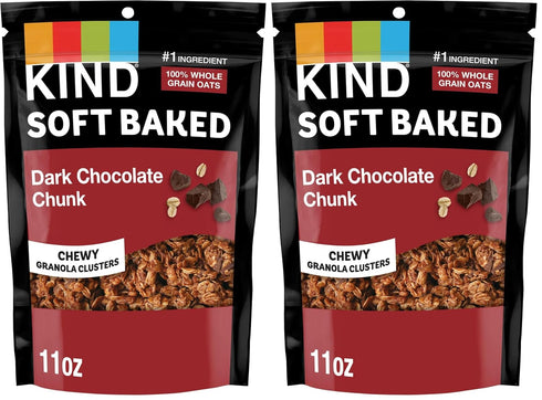 KIND Soft Baked Granola, Dark Chocolate Chunk, Healthy Snacks, Gluten Free, 100%