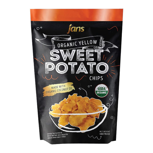 Jans Organic Sweet Potato Chips, Yellow 4oz | USDA Organic | Gluten-Free