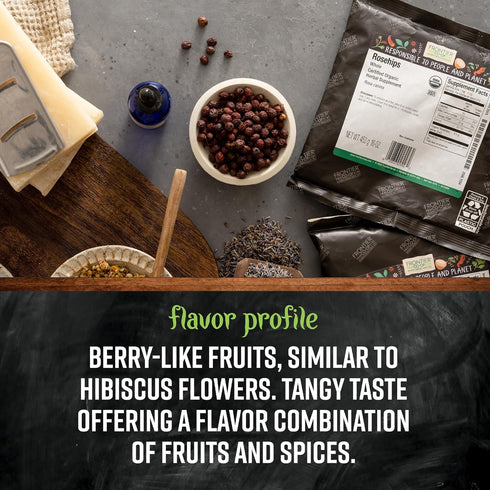 100% 16 (Pack 1) Frontier Co-op Organic Seedless Rosehips, Cut and Sifted - Natural Dried Rose Hips for Rosehip Tea