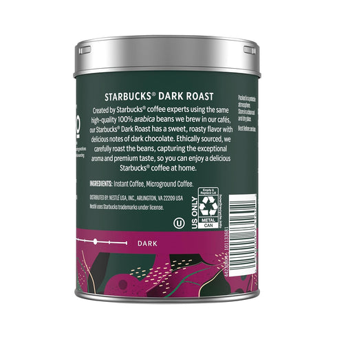 3.17 oz Starbucks Premium Instant Coffee, Dark Roast Coffee, Arabica Beans, Three Tins