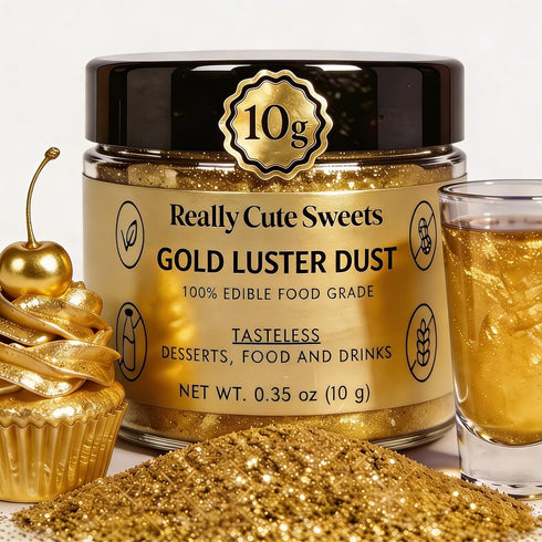 REALLY CUTE SWEETS Edible Gold Luster Dust for Drinks and Desserts 10g