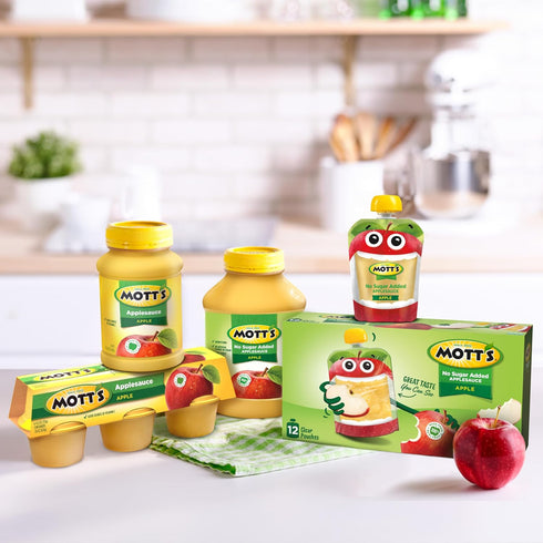 3.2 Oz 48 Count (4 Packs 12), Mott's Cinnamon Applesauce, Clear Pouches, Of No Artificial Flavors, Good Source