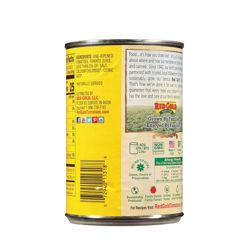 14.5 6-Pack Red Gold Petite Diced Tomatoes, Kosher and Gluten Free, Ounce Cans