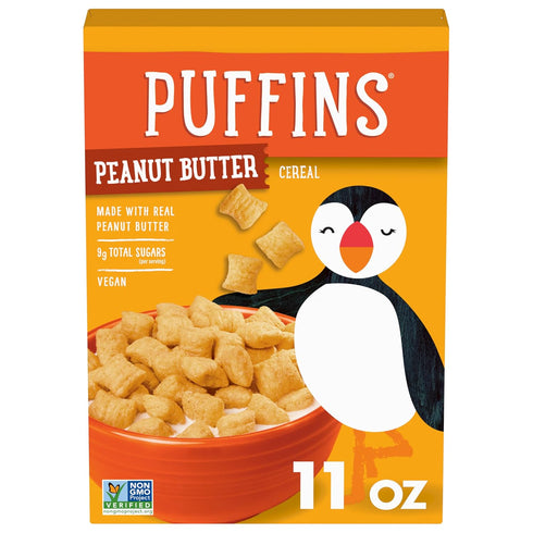Barbara's Puffins Peanut Butter Cereal, Vegan, Kosher, Non-GMO Project Verified, 11 oz
