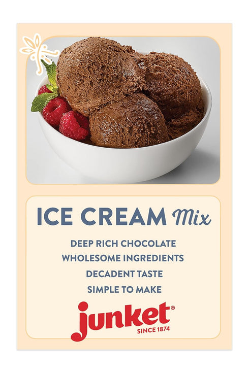3 4 oz (Pack 3) Junket Chocolate Ice Cream Mix: Makes Quarts Old Fashioned Homemade Ice Cream for Ice Cream Maker