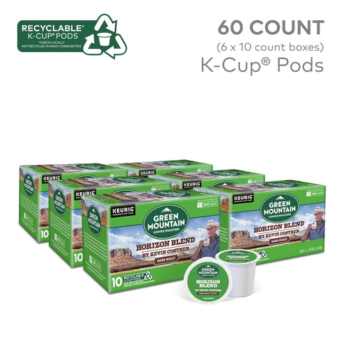 60-Count (6 10 Count Green Mountain Coffee Roasters Horizon Blend Coffee by Kevin Costner, Keurig Single Serve K-Cup
