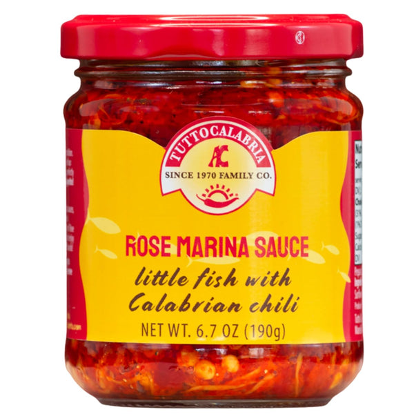 TUTTOCALABRIA TuttoCalabria, Rose Marina Sauce, 6.7oz (190 gr), Spicy Calabrian baby fish,
