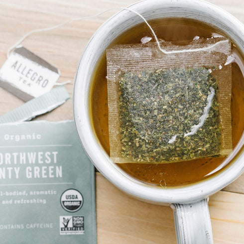 Allegro Tea, Organic Northwest Minty Green Tea Bags, 20 Count