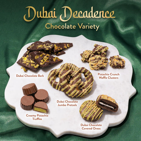 Dubai Chocolate Gift Basket Christmas Holiday Pistachio Trend Candy Assortment Gift Box Food Present Idea for Men