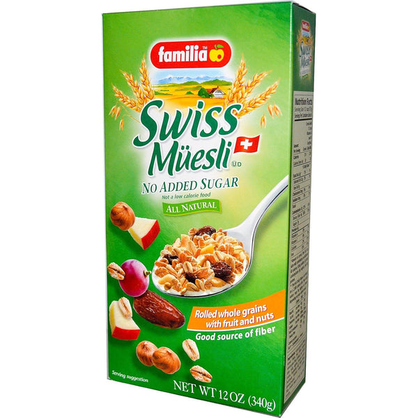 Familia, Swiss Muesli No Added Sugar, Rolled Whole Grains with Fruit and