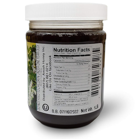 Country 454g/16Oz Goshen Honey Extremely Raw Buckwheat Dark Honey - Unfiltered, Unprocessed, Pure & Natural from Amish