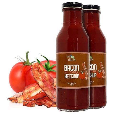 Green Jay Gourmet Bacon Ketchup - All-Natural Tomato Ketchup with Tomato Paste,