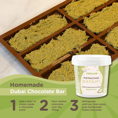 2.2 lb/1000 EATALIAN by AMZ BETTER Pistachio Cream with Kataifi, g, Delicious Spreadable with a Sweet and Unique Taste