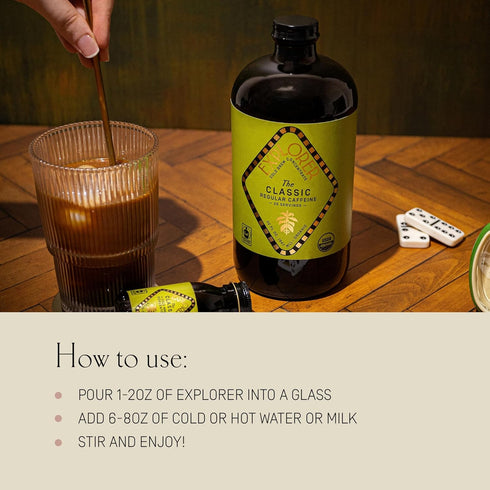 32 oz, 20+ Explorer Cold Brew Organic Liquid Coffee Concentrate, Classic Regular Caffeine, Drink Iced or Hot, fl Makes