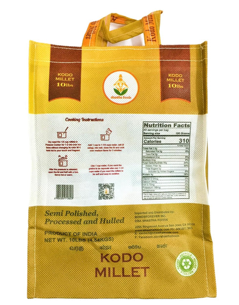 10 Lbs (Pack 1) Shastha Kodo Millet (Varagu) - of - Processed, Semi polished and Hulled