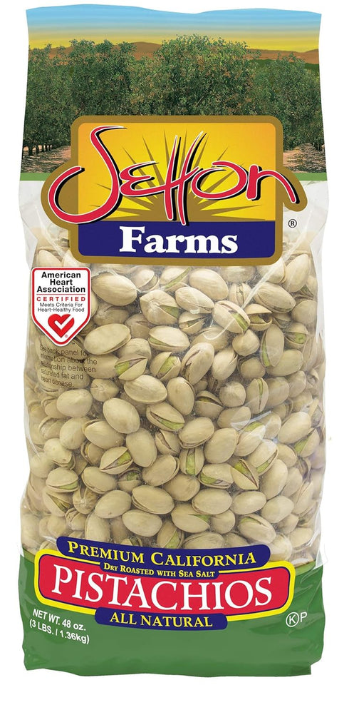 Setton Farms Premium Pistachios, Dry Roasted with Sea Salt, 3lb Bag (48