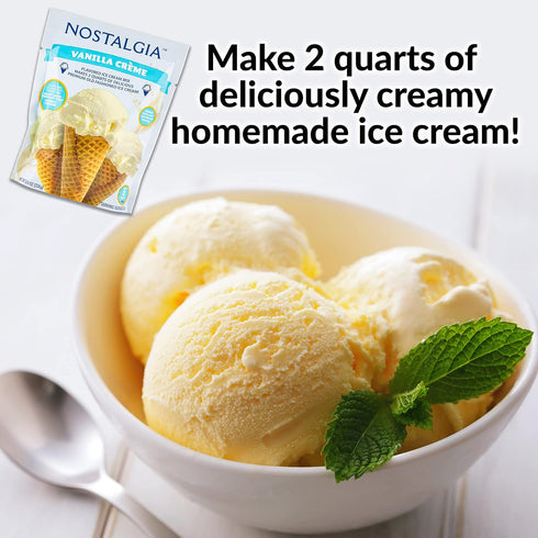 2-Quart (8-Pack) Nostalgia Homemade Premium Vanilla Crme Ice Cream Starter Mix