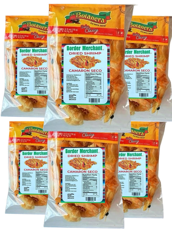 border merchant Camaron Seco Botana | Dried Shrimp Snack | 1.5oz | Pack of