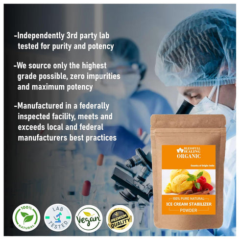 Blessfull Healing 100% 100 3.52 oz Organic Ice Cream Stabilizer Powder Pure Natural Gram /