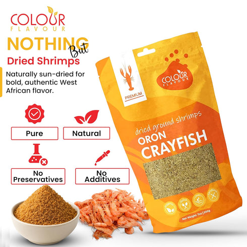 (7 (Pack 2)) Colour flavour Premium Quality Nigerian Dry Shrimp Crayfish powder Ounce