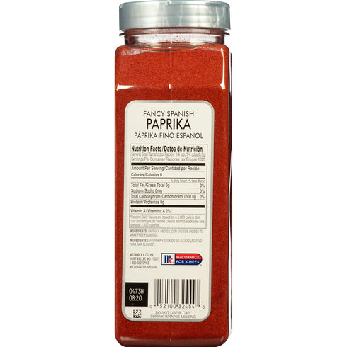 McCormick Culinary Fancy Spanish Paprika, 18 oz - One 18 Ounce Container of Sweet Paprika Seasoning for Restaurant Use, Best as a Garnish or Rub