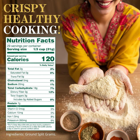 2 lb Laxmi Gram Besan Flour Non-GMO, Vegan, Gluten Free - Made from Finely Ground Chickpeas Perfect for Authentic