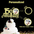 Sumerk 15th Anniversary Cake Topper, 13pcs Gold Glitter Cake Decorations with Small Heart for Celebration