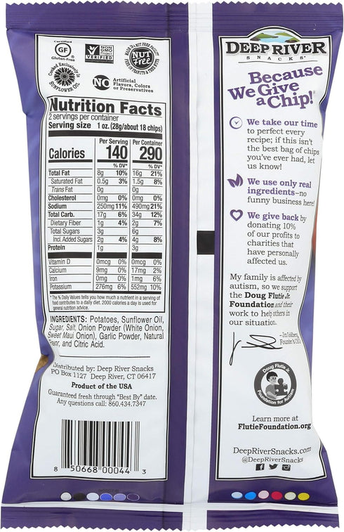 2 OZ DEEP RIVER SNACKS Sweet Maui Onion Potato Chips