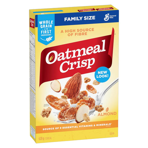 Oatmeal Crisp 628g/22.2 oz, General Mills Almond Cereal, Family Size, Imported from Canada}