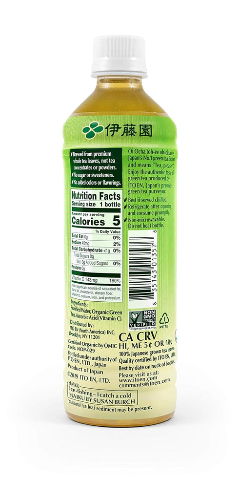 16.9 (Pack 12), Ito En Organic Oi Ocha Unsweetened Green Tea, Ounce of Zero Calories
