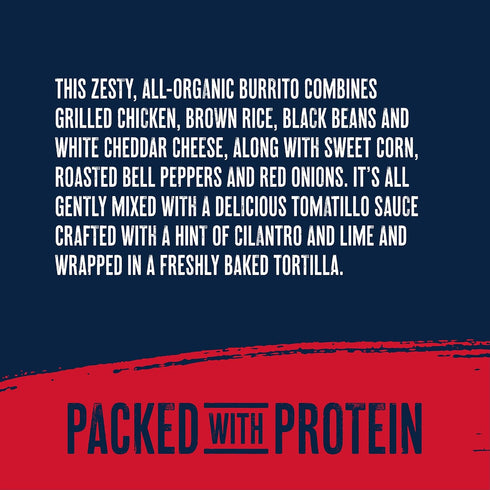 12g 4.5 Red's Burrito, Organic Chicken, Cilantro & Lime - Protein, Non-GMO - Made with Grilled Chicken, White Cheddar