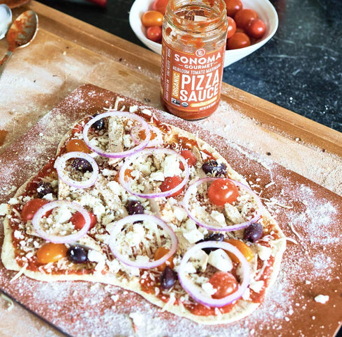 12 (Pack 4) Sonoma Gourmet Organic Pizza Sauce | Made With Fresh Organic Tomatoes & Sweet Basil | Vegan & Gluten-Free |
