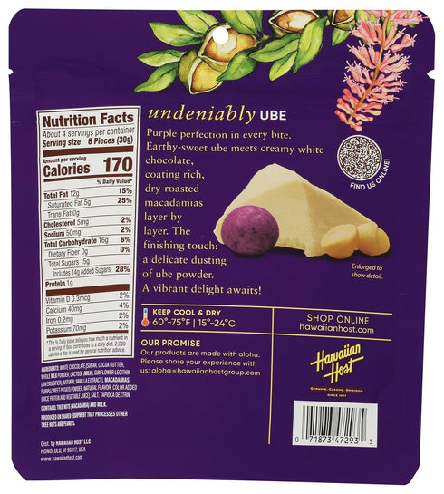 Hawaiian Host 4 OZ Ube White Chocolate Covered Macadamias