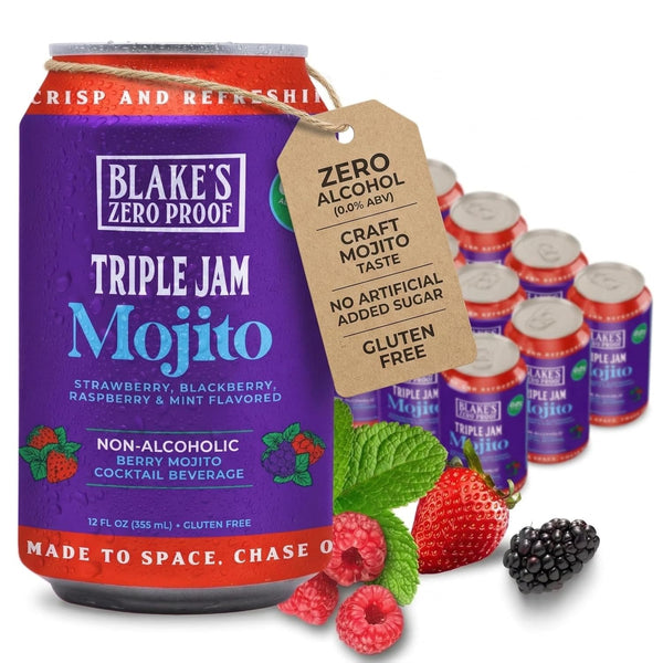 Blakes Zero Proof Triple Jam Mojito Sparkling Mocktail Non Alcoholic Carbonated Juice
