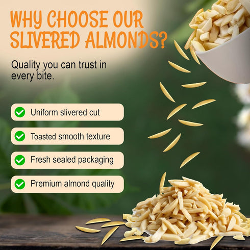 100% 1 lb Packed Oh! Nuts Almonds Toasted Slivered - Raw - Natural - - High-Protein Almonds - in New York Zip-Seal Bag