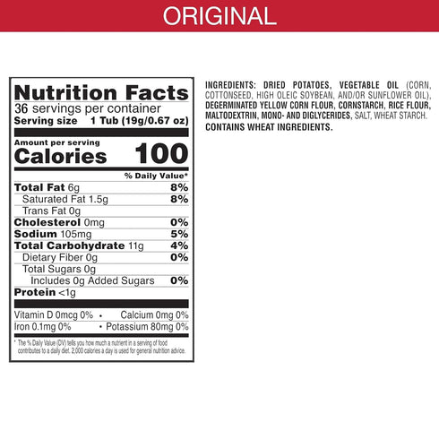 (Pack 72) Pringles Potato Crisps Chips, Lunch Snacks, On-the-Go Snacks, Original