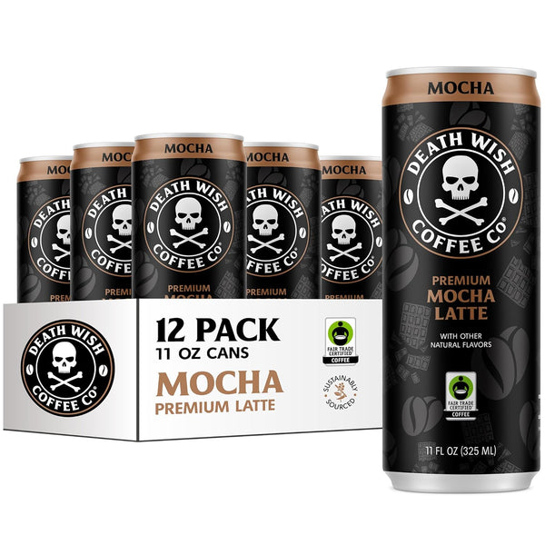 Death Wish Coffee, Iced Coffee Cold Brew, 8g Protein, Fair Trade (Mocha