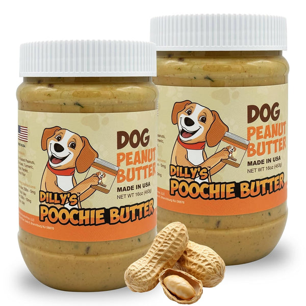 Poochie Butter Natural Dog Peanut Butter - Made in USA Healthy, Creamy Peanut Butter