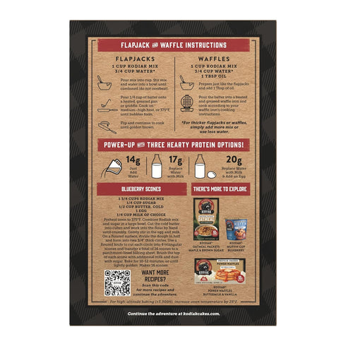 Protein,100% (Pack 6) Kodiak Cakes Power Cakes, Pancake & Waffle Mix, Blueberry, High Whole Grains