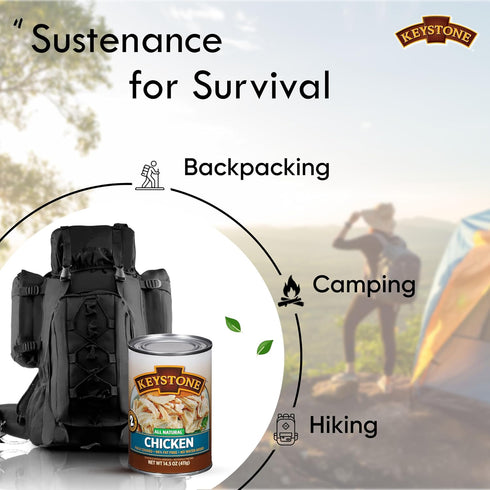 14.5 Oz Pack 1 Keystone All Natural Canned Chicken Fully Cooked | No Water Added | Ready to Meat | Quick Meals