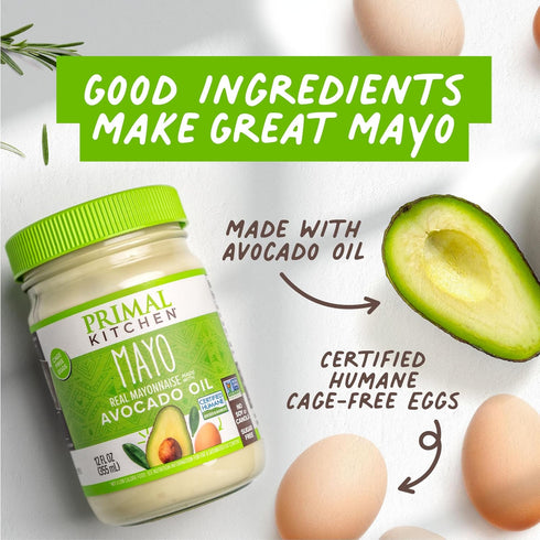 12 Pack 2 Primal Kitchen Mayo made with Avocado Oil, No Soy or Canola Oils, Original & Chipotle Lime, Ounces