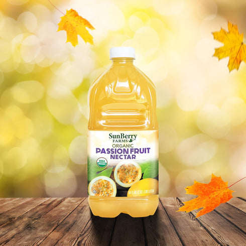 64 oz 1.89 Sunberry Farms Organic Passion Fruit Nectar fl | Tropical Juice Nectar Made with Real Organic Fruit | No