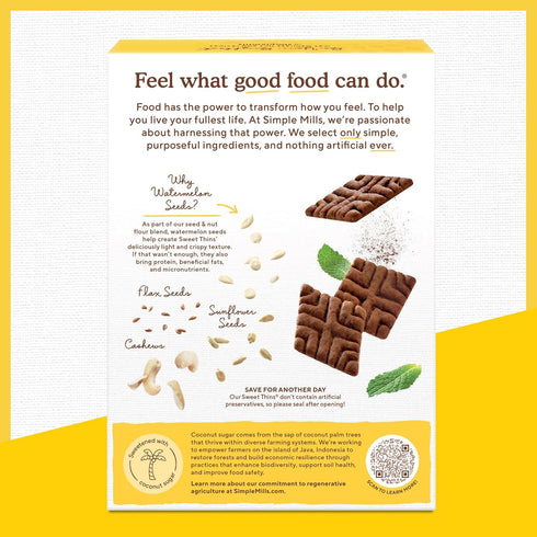 4.25 oz (Pack 6) Simple Mills Mint Chocolate Seed and Nut Flour Sweet Thins, Paleo Friendly and Delicious Sweet Thin