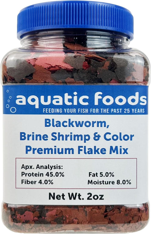 Aquatic Foods Inc. California Blackworm, Brine Shrimp, Color Enhancing Premium Flakes for Discus, Cichlids All